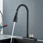 Casa si Gradina - Sanitare - Chiuveta bucatarie si accesorii - Baterii bucatarie - Baterie chiuveta bucatarie, Blackswan, Tip M340, model negru cu 4 moduri si pipa rotativa, dimensiune 44 cm - Infinity.ro