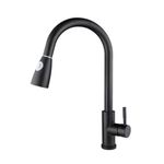Casa si Gradina - Sanitare - Chiuveta bucatarie si accesorii - Baterii bucatarie - Baterie chiuveta bucatarie, Blackswan, Tip M75 cu 2 moduri, model negru mat, dimensiune 38 cm - Infinity.ro