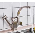 Casa si Gradina - Sanitare - Chiuveta bucatarie si accesorii - Baterii bucatarie - Baterie chiuveta bucatarie, Blackswan, Tip M179, cu dus, model nichel, dimensiune 25 cm - Infinity.ro