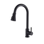 Casa si Gradina - Sanitare - Chiuveta bucatarie si accesorii - Baterii bucatarie - Baterie chiuveta bucatarie, Blackswan, Tip M79 cu 3 moduri, model negru mat, dimensiune 42 cm - Infinity.ro
