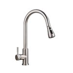 Casa si Gradina - Sanitare - Chiuveta bucatarie si accesorii - Baterii bucatarie - Baterie chiuveta bucatarie, Blackswan, Tip M72 cu 2 moduri si buton Pauza, model nichel, dimensiune 40 cm - Infinity.ro