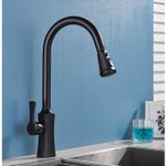 Casa si Gradina - Sanitare - Chiuveta bucatarie si accesorii - Baterii bucatarie - Baterie chiuveta bucatarie, Blackswan, Tip M195, cu doua moduri si buton pauza, model negru mat, dimensiune 46 cm - Infinity.ro