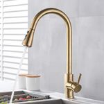 Casa si Gradina - Sanitare - Chiuveta bucatarie si accesorii - Baterii bucatarie - Baterie chiuveta bucatarie, Blackswan, Tip M71 cu 2 moduri si buton Pauza, model auriu mat, dimensiune 42 cm - Infinity.ro