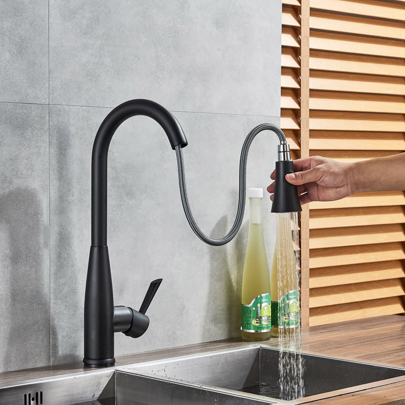 Casa si Gradina - Sanitare - Chiuveta bucatarie si accesorii - Baterii bucatarie - Baterie chiuveta bucatarie, Blackswan, Tip M224, cu senzor si doua moduri, model negru mat, dimensiune 44 cm - Infinity.ro