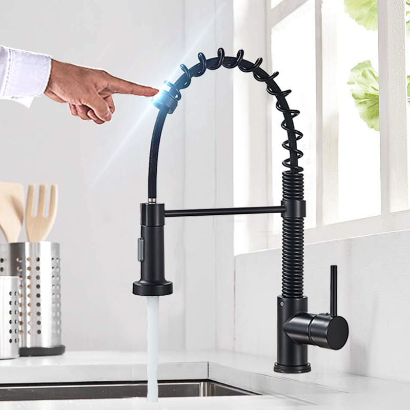 Casa si Gradina - Sanitare - Chiuveta bucatarie si accesorii - Baterii bucatarie - Baterie chiuveta bucatarie, Blackswan, Tip M156, cu senzor si 2 moduri, model negru mat, dimensiune 43 cm - Infinity.ro