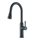 Casa si Gradina - Sanitare - Chiuveta bucatarie si accesorii - Baterii bucatarie - Baterie chiuveta bucatarie, Blackswan, Tip M311, model negru mat cu 2 moduri si buton pauza, dimensiune 41 cm - Infinity.ro