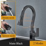 Casa si Gradina - Sanitare - Chiuveta bucatarie si accesorii - Baterii bucatarie - Baterie chiuveta bucatarie, Blackswan, Tip M268, cu afisaj LCD si 2 moduri, model negru tip lebada, dimensiune 45 cm - Infinity.ro