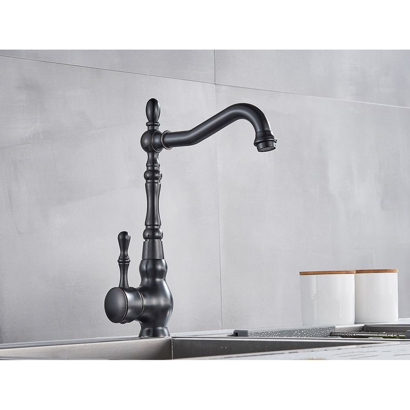 Casa si Gradina - Sanitare - Chiuveta bucatarie si accesorii - Baterii bucatarie - Baterie chiuveta bucatarie, Blackswan, Tip M207, model negru antichizat, dimensiune 31 cm - Infinity.ro