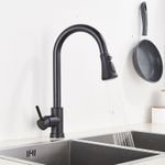 Casa si Gradina - Sanitare - Chiuveta bucatarie si accesorii - Baterii bucatarie - Baterie chiuveta bucatarie, Blackswan, Tip M79 cu 3 moduri, model negru mat, dimensiune 42 cm - Infinity.ro