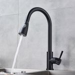 Casa si Gradina - Sanitare - Chiuveta bucatarie si accesorii - Baterii bucatarie - Baterie chiuveta bucatarie, Blackswan, Tip M75 cu 2 moduri, model negru mat, dimensiune 38 cm - Infinity.ro