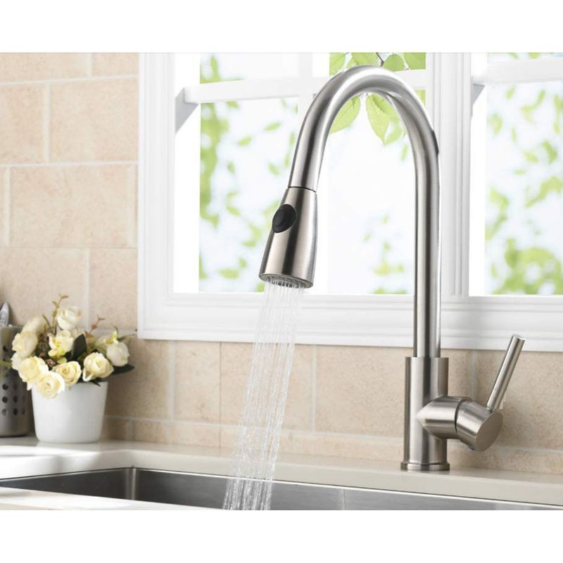 Casa si Gradina - Sanitare - Chiuveta bucatarie si accesorii - Baterii bucatarie - Baterie chiuveta bucatarie, Blackswan, Tip M78 cu 2 moduri, model nichel, dimensiune 40.5 cm - Infinity.ro