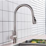 Casa si Gradina - Sanitare - Chiuveta bucatarie si accesorii - Baterii bucatarie - Baterie chiuveta bucatarie, Blackswan, Tip M72 cu 2 moduri si buton Pauza, model nichel, dimensiune 40 cm - Infinity.ro