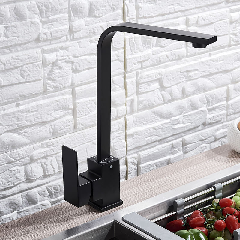 Casa si Gradina - Sanitare - Chiuveta bucatarie si accesorii - Baterii bucatarie - Baterie chiuveta bucatarie, Blackswan, Tip M194, model negru mat, dimensiune 33.6 cm - Infinity.ro