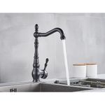 Casa si Gradina - Sanitare - Chiuveta bucatarie si accesorii - Baterii bucatarie - Baterie chiuveta bucatarie, Blackswan, Tip M207, model negru antichizat, dimensiune 31 cm - Infinity.ro