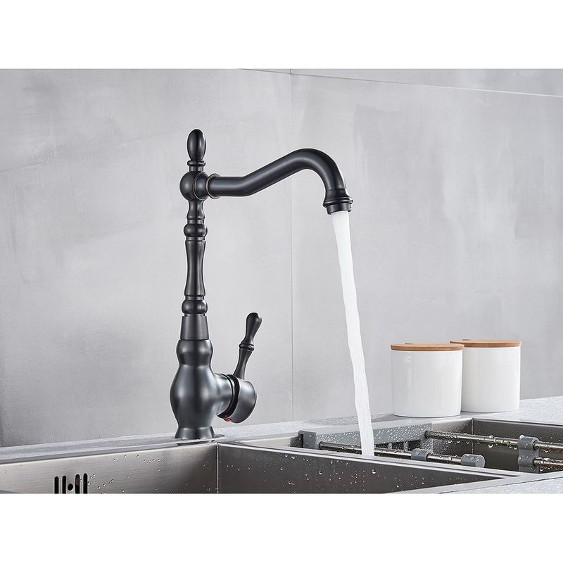 Casa si Gradina - Sanitare - Chiuveta bucatarie si accesorii - Baterii bucatarie - Baterie chiuveta bucatarie, Blackswan, Tip M207, model negru antichizat, dimensiune 31 cm - Infinity.ro