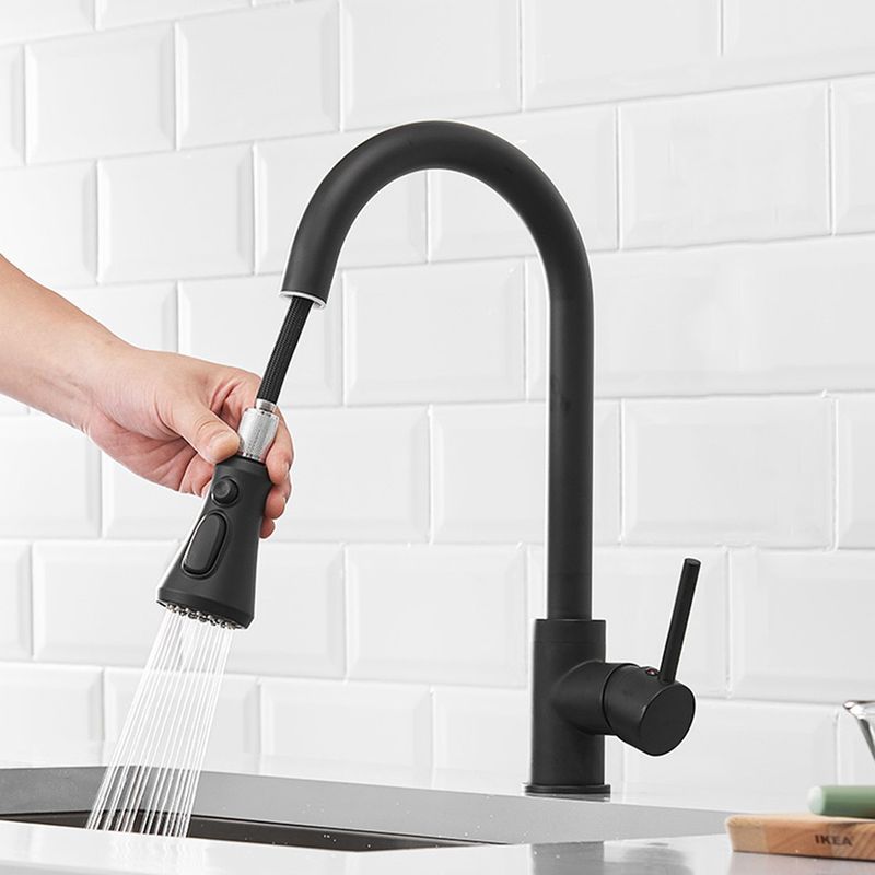 Casa si Gradina - Sanitare - Chiuveta bucatarie si accesorii - Baterii bucatarie - Baterie chiuveta bucatarie, Blackswan, Tip M79 cu 3 moduri, model negru mat, dimensiune 42 cm - Infinity.ro