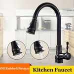Casa si Gradina - Sanitare - Chiuveta bucatarie si accesorii - Baterii bucatarie - Baterie chiuveta bucatarie, Blackswan, Tip M203, cu doua moduri, model negru antichizat, dimensiune 42 cm - Infinity.ro