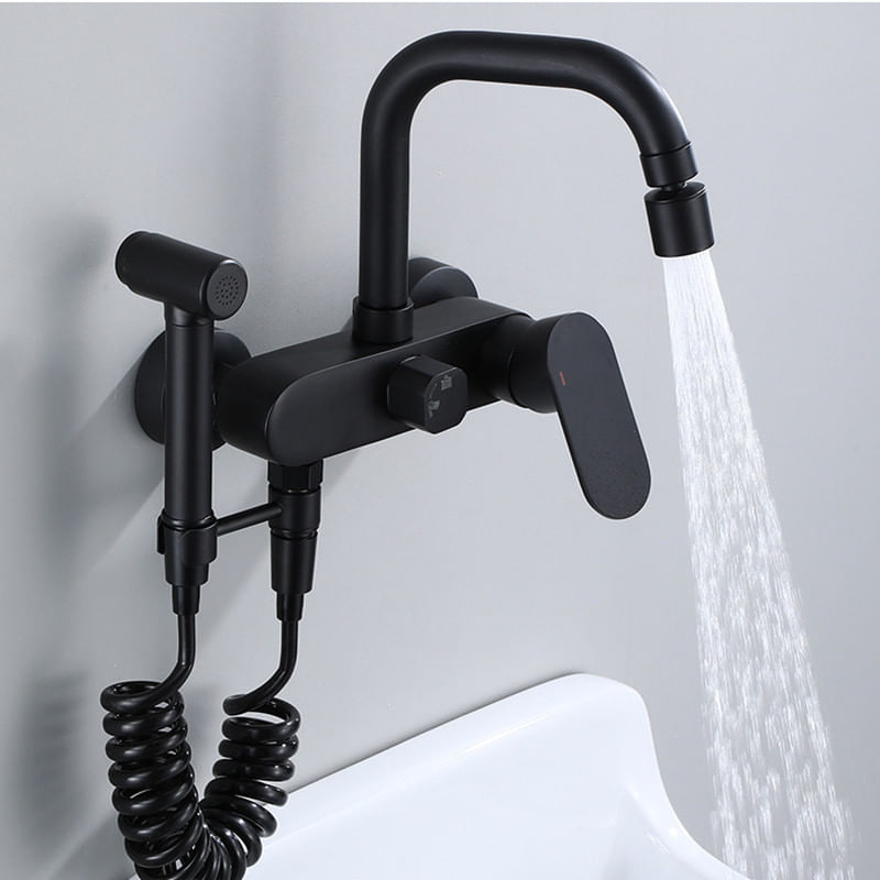 Casa si Gradina - Sanitare - Chiuveta bucatarie si accesorii - Baterii bucatarie - Baterie chiuveta bucatarie, Blackswan, Tip M202, cu doua moduri, model negru mat, dimensiune 16.5 cm - Infinity.ro