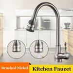 Casa si Gradina - Sanitare - Chiuveta bucatarie si accesorii - Baterii bucatarie - Baterie chiuveta bucatarie, Blackswan, Tip M204, cu doua moduri, model nichel, dimensiune 42 cm - Infinity.ro
