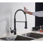 Casa si Gradina - Sanitare - Chiuveta bucatarie si accesorii - Baterii bucatarie - Baterie chiuveta bucatarie, Blackswan, Tip M156, cu senzor si 2 moduri, model negru mat, dimensiune 43 cm - Infinity.ro