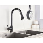 Casa si Gradina - Sanitare - Chiuveta bucatarie si accesorii - Baterii bucatarie - Baterie chiuveta bucatarie, Blackswan, Tip M79 cu 3 moduri, model negru mat, dimensiune 42 cm - Infinity.ro