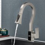 Casa si Gradina - Sanitare - Chiuveta bucatarie si accesorii - Baterii bucatarie - Baterie chiuveta bucatarie, Blackswan, Tip M270, cu afisaj LCD si 2 moduri, model nichel tip lebada, dimensiune 45 cm - Infinity.ro