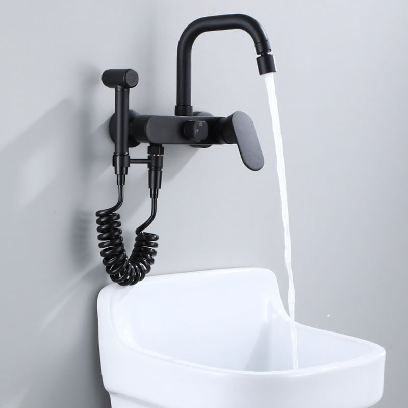 Casa si Gradina - Sanitare - Chiuveta bucatarie si accesorii - Baterii bucatarie - Baterie chiuveta bucatarie, Blackswan, Tip M202, cu doua moduri, model negru mat, dimensiune 16.5 cm - Infinity.ro