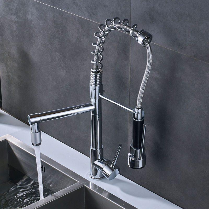 Casa si Gradina - Sanitare - Chiuveta bucatarie si accesorii - Baterii bucatarie - Baterie chiuveta bucatarie, Blackswan, Tip M112 cu 2 moduri, crom, 47 cm - Infinity.ro