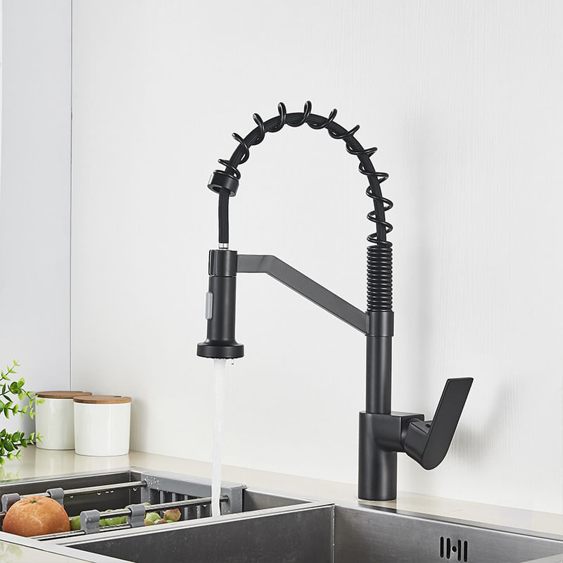 Casa si Gradina - Sanitare - Chiuveta bucatarie si accesorii - Baterii bucatarie - Baterie chiuveta bucatarie, Blackswan, Tip M159, 2 moduri, model negru, dimensiune 45 cm - Infinity.ro