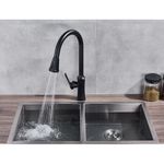 Casa si Gradina - Sanitare - Chiuveta bucatarie si accesorii - Baterii bucatarie - Baterie chiuveta bucatarie, Blackswan, Tip M195, cu doua moduri si buton pauza, model negru mat, dimensiune 46 cm - Infinity.ro