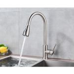 Casa si Gradina - Sanitare - Chiuveta bucatarie si accesorii - Baterii bucatarie - Baterie chiuveta bucatarie, Blackswan, Tip M78 cu 2 moduri, model nichel, dimensiune 40.5 cm - Infinity.ro