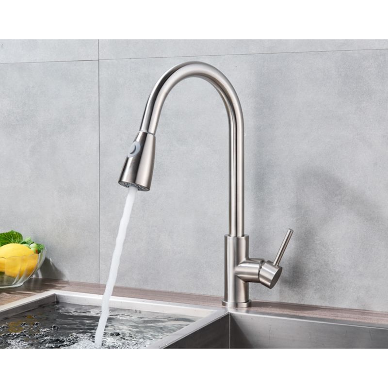 Casa si Gradina - Sanitare - Chiuveta bucatarie si accesorii - Baterii bucatarie - Baterie chiuveta bucatarie, Blackswan, Tip M78 cu 2 moduri, model nichel, dimensiune 40.5 cm - Infinity.ro