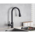 Casa si Gradina - Sanitare - Chiuveta bucatarie si accesorii - Baterii bucatarie - Baterie chiuveta bucatarie, Blackswan, Tip M79 cu 3 moduri, model negru mat, dimensiune 42 cm - Infinity.ro
