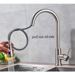 Casa si Gradina - Sanitare - Chiuveta bucatarie si accesorii - Baterii bucatarie - Baterie chiuveta bucatarie, Blackswan, Tip M72 cu 2 moduri si buton Pauza, model nichel, dimensiune 40 cm - Infinity.ro