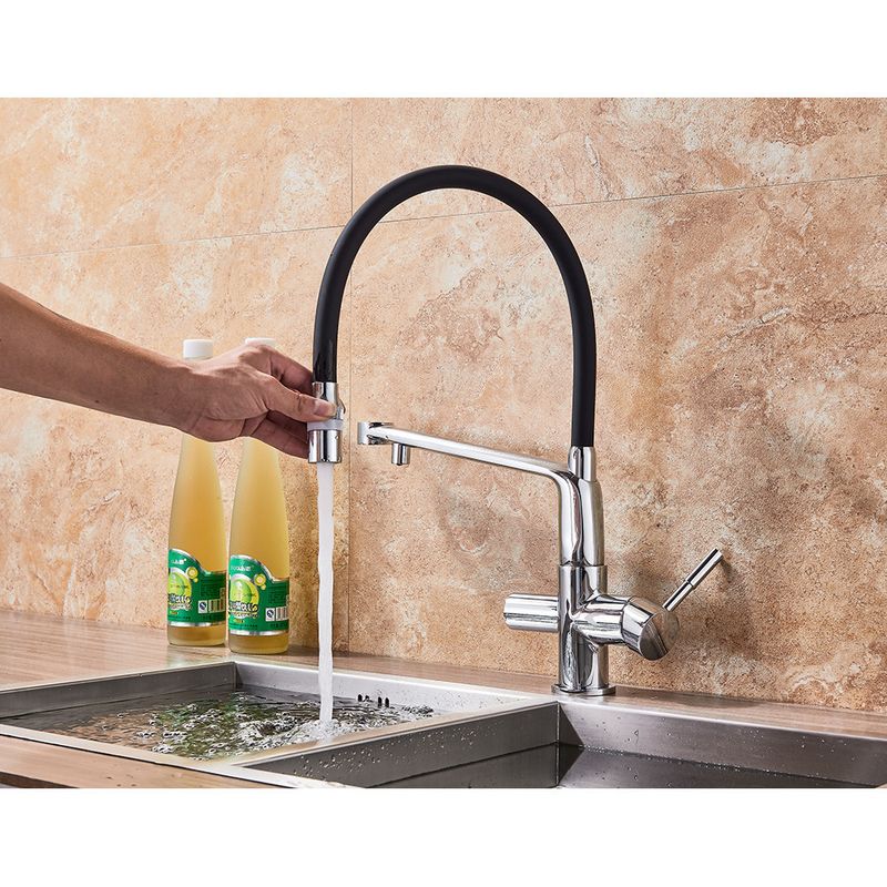 Casa si Gradina - Sanitare - Chiuveta bucatarie si accesorii - Baterii bucatarie - Baterie chiuveta bucatarie, Blackswan, Tip M20 cu iesire pentru apa purificata, model crom, dimensiune 43 cm - Infinity.ro