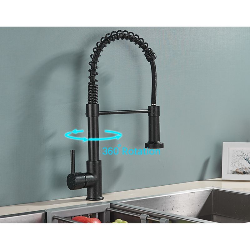 Casa si Gradina - Sanitare - Chiuveta bucatarie si accesorii - Baterii bucatarie - Baterie chiuveta bucatarie, Blackswan, Tip M107 cu 2 moduri, model negru cu puncte albe, dimensiune 44 cm - Infinity.ro