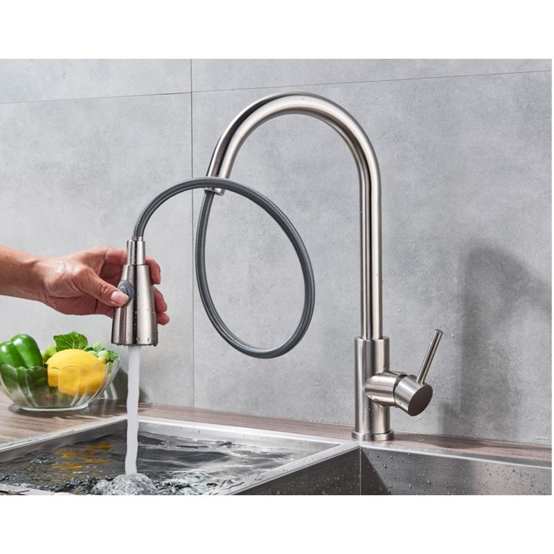 Casa si Gradina - Sanitare - Chiuveta bucatarie si accesorii - Baterii bucatarie - Baterie chiuveta bucatarie, Blackswan, Tip M78 cu 2 moduri, model nichel, dimensiune 40.5 cm - Infinity.ro