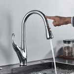 Casa si Gradina - Sanitare - Chiuveta bucatarie si accesorii - Baterii bucatarie - Baterie chiuveta bucatarie, Blackswan, Tip M169 cu senzor, 2 moduri si buton pauza, model crom, dimensiune 44.5 cm - Infinity.ro