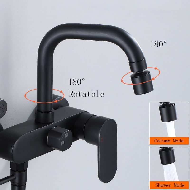 Casa si Gradina - Sanitare - Chiuveta bucatarie si accesorii - Baterii bucatarie - Baterie chiuveta bucatarie, Blackswan, Tip M202, cu doua moduri, model negru mat, dimensiune 16.5 cm - Infinity.ro