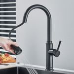 Casa si Gradina - Sanitare - Chiuveta bucatarie si accesorii - Baterii bucatarie - Baterie chiuveta bucatarie, Blackswan, Tip M311, model negru mat cu 2 moduri si buton pauza, dimensiune 41 cm - Infinity.ro
