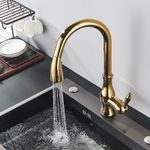 Casa si Gradina - Sanitare - Chiuveta bucatarie si accesorii - Baterii bucatarie - Baterie chiuveta bucatarie, Blackswan, Tip M91 cu 2 moduri, model auriu lucios, dimensiune 42 cm - Infinity.ro