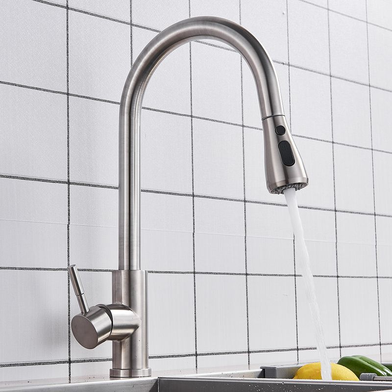 Casa si Gradina - Sanitare - Chiuveta bucatarie si accesorii - Baterii bucatarie - Baterie chiuveta bucatarie, Blackswan, Tip M72 cu 2 moduri si buton Pauza, model nichel, dimensiune 40 cm - Infinity.ro