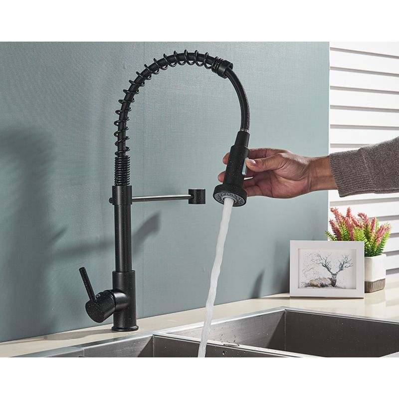 Casa si Gradina - Sanitare - Chiuveta bucatarie si accesorii - Baterii bucatarie - Baterie chiuveta bucatarie, Blackswan, Tip M107 cu 2 moduri, model negru cu puncte albe, dimensiune 44 cm - Infinity.ro