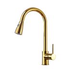 Casa si Gradina - Sanitare - Chiuveta bucatarie si accesorii - Baterii bucatarie - Baterie chiuveta bucatarie, Blackswan, Tip M77 cu 2 moduri, model auriu lucios, dimensiune 40 cm - Infinity.ro