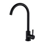 Casa si Gradina - Sanitare - Chiuveta bucatarie si accesorii - Baterii bucatarie - Baterie chiuveta bucatarie, Blackswan, Tip M208, model negru mat rotund, dimensiune 36 cm - Infinity.ro