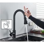 Casa si Gradina - Sanitare - Chiuveta bucatarie si accesorii - Baterii bucatarie - Baterie chiuveta bucatarie, Blackswan, Tip M82 cu senzor si 3 moduri, model negru mat, dimensiune 42 cm - Infinity.ro