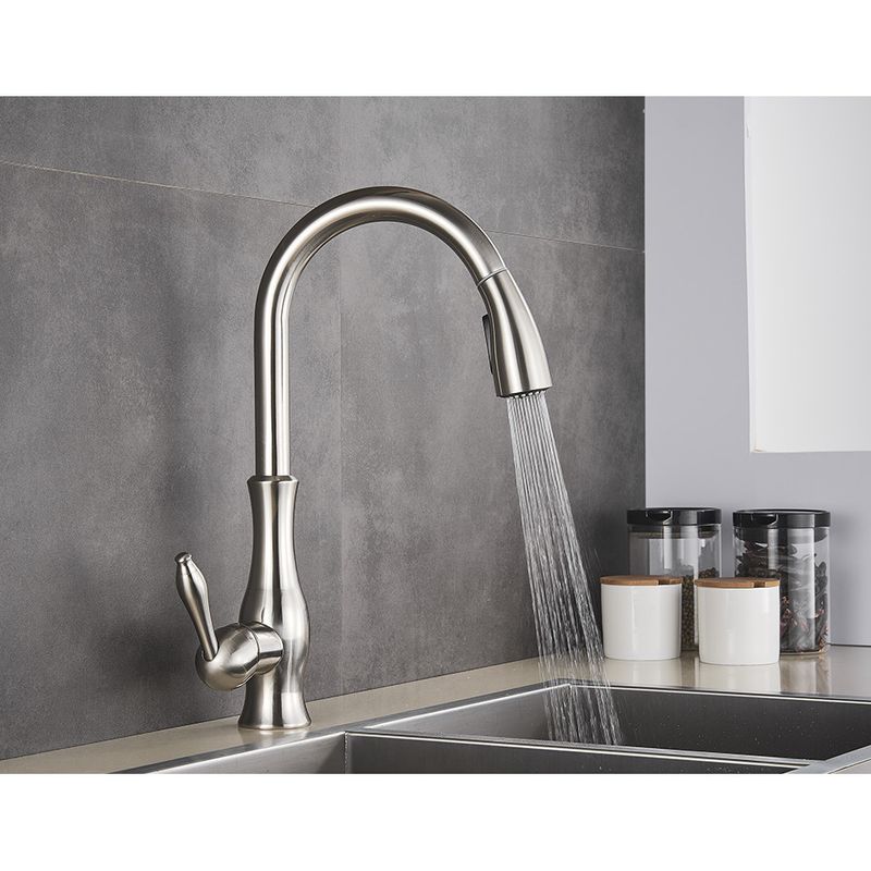 Casa si Gradina - Sanitare - Chiuveta bucatarie si accesorii - Baterii bucatarie - Baterie chiuveta bucatarie, Blackswan, Tip M92 cu 2 moduri, model nichel, dimensiune 42 cm - Infinity.ro