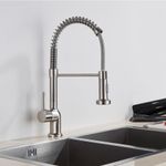 Casa si Gradina - Sanitare - Chiuveta bucatarie si accesorii - Baterii bucatarie - Baterie chiuveta bucatarie, Blackswan, Tip M158, 2 moduri, model nichel mat, dimensiune 45 cm - Infinity.ro