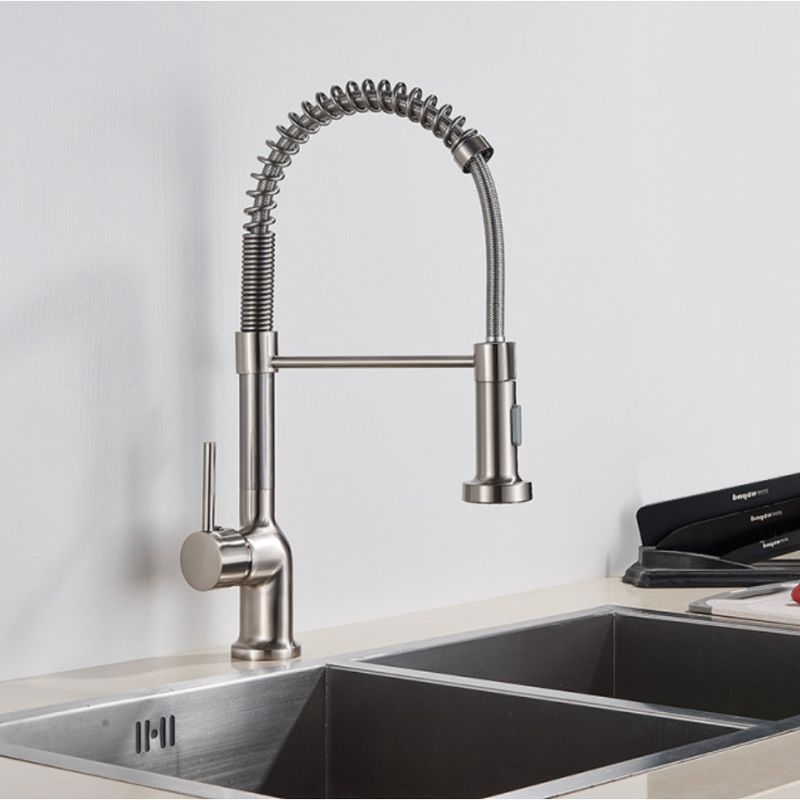 Casa si Gradina - Sanitare - Chiuveta bucatarie si accesorii - Baterii bucatarie - Baterie chiuveta bucatarie, Blackswan, Tip M158, 2 moduri, model nichel mat, dimensiune 45 cm - Infinity.ro