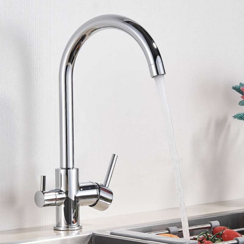 Casa si Gradina - Sanitare - Chiuveta bucatarie si accesorii - Baterii bucatarie - Baterie chiuveta bucatarie, Blackswan, Tip M175, cu iesire pentru apa purificata, model crom, dimensiune 34 cm - Infinity.ro